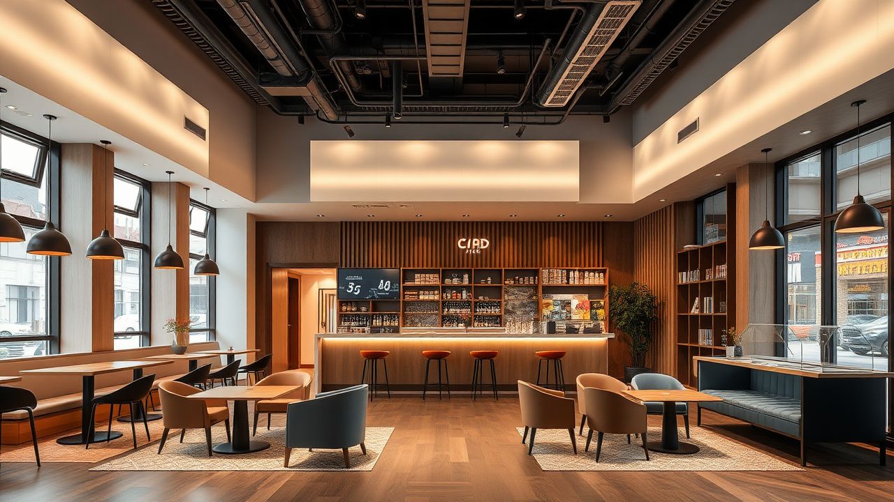 Дизайн коммерческого помещения в Тбилиси — современный интерьер ресторана