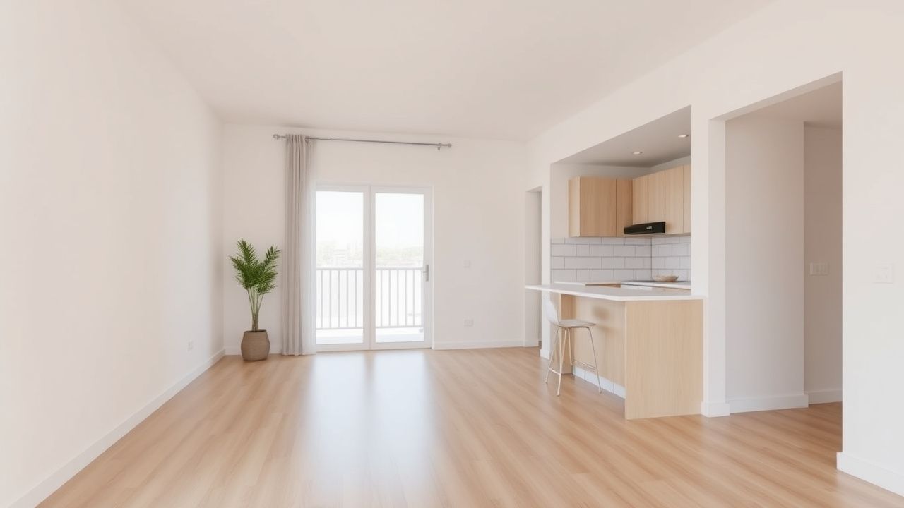 Инвестиционный ремонт квартиры — светлая нейтральная отделка, качественный ламинат