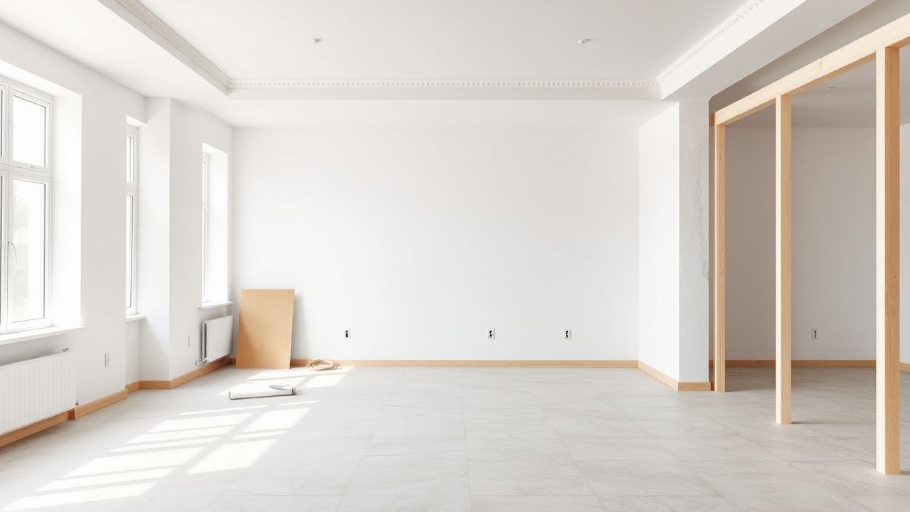 Белый каркас квартиры в Тбилиси — оштукатуренные стены готовы к чистовой отделке