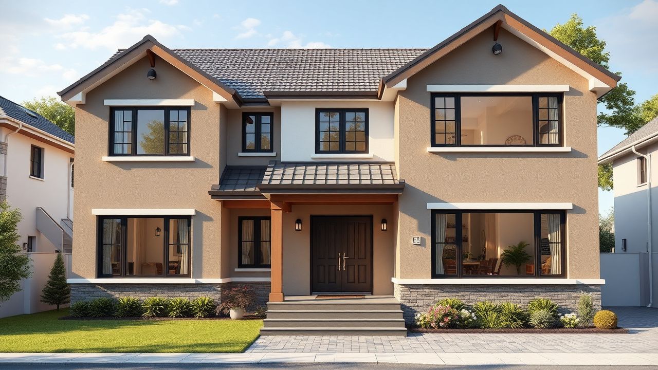 Ремонт частного дома в Тбилиси — кухня-гостиная с высокими потолками