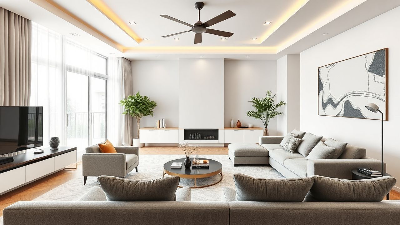 Ремонт частного дома под ключ в Тбилиси — гостиная с панорамными окнами